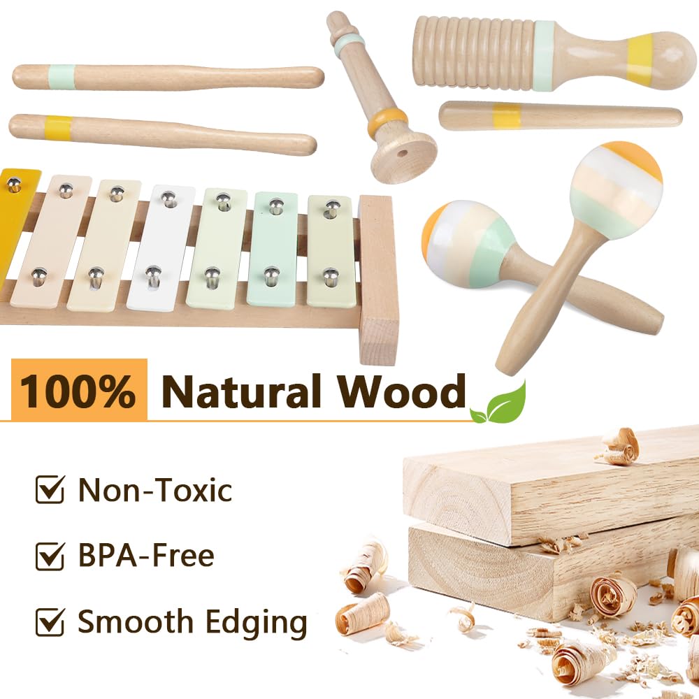 Baby Musical Instruments-Montessori Wooden Toys for Toddlers