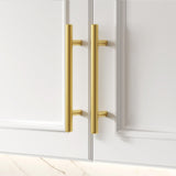 Goldenwarm 10 Pack 3 inch Gold Cabinet Handles Brushed Gold Cabinet Pulls Stainless Steel Drawer Pulls, Durable Kitchen Cabinet Handles - Bathroom Bedroom Dresser Handles Easy DIY Upgrade