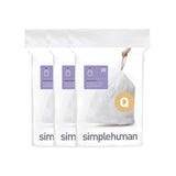simplehuman Code Q 60 Count, Dispenser Pack Custom Fit Liners, Drawstring Trash Bags, 50-65 Liter / 13.2-17.2 Gallon, White