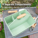 Berry&Bird Garden Tool Organizer, Metal Garden Caddy with 4 Compartments