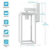MAXvolador Outdoor Wall Sconce, Exterior Waterproof Lantern Light Fixtures, White Porch Light Toughened Glass, Anti-Rust E26 Patio Lighting, 2 Pack
