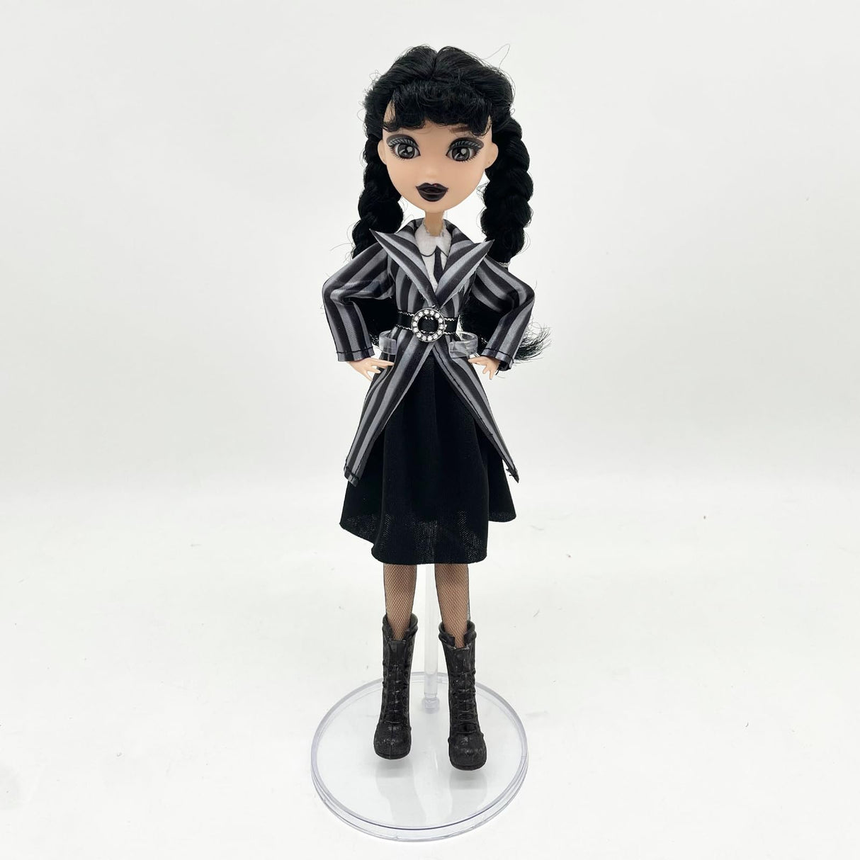 9' Addams Doll with Gift Box, High Heels, Black Dress, and Hair, Perfect Christmas and Birthdays Toy Gift for Girls & Fans(New B)