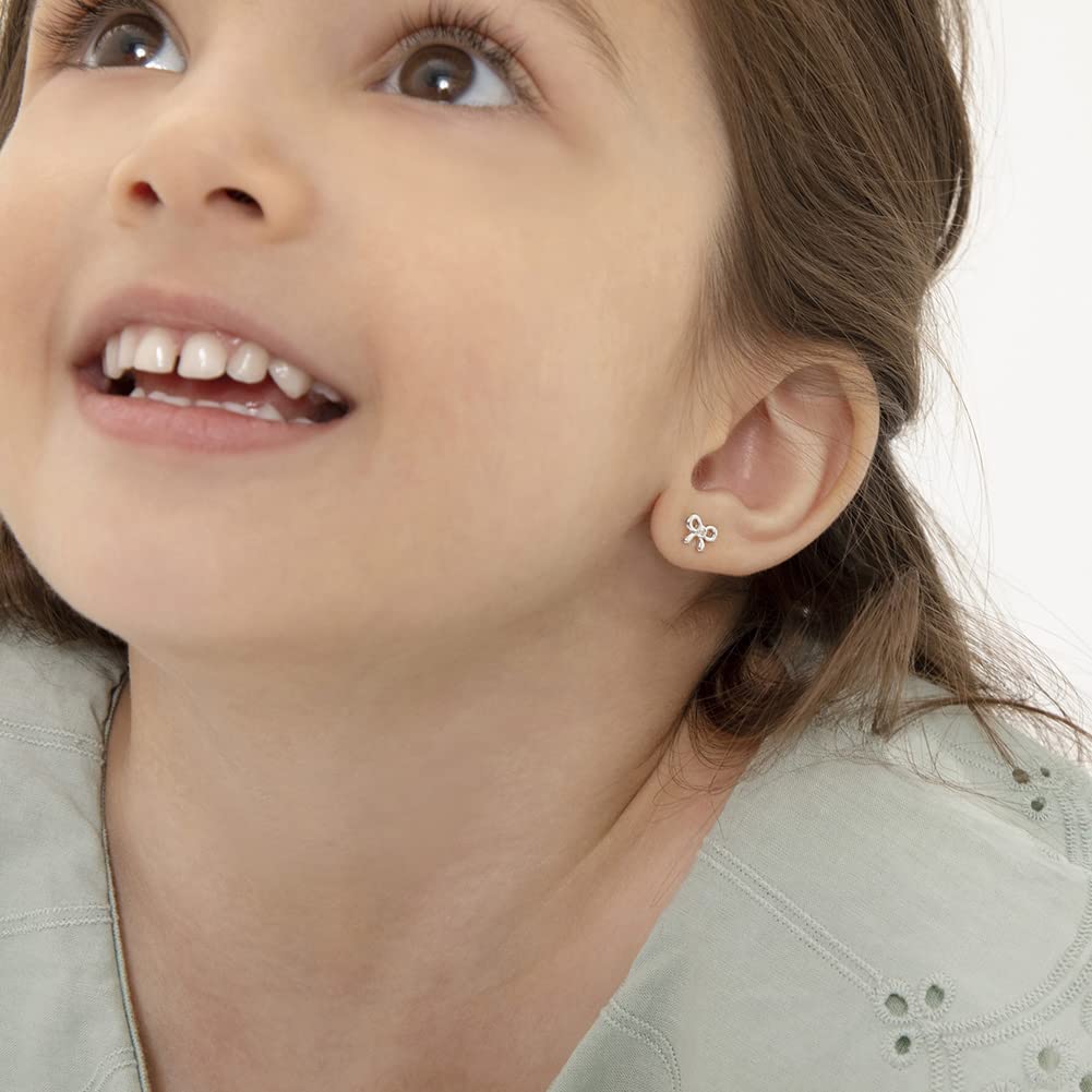 In Season Jewelry Tiny Bow Kids Earrings – 925 Sterling Silver
