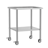 Chingoo Stainless Steel Work Table with Wheels, 30x30 Inch NSF Kitchen Prep Table with Adjustable Undershelf for Commercial Restaurant, Garage, Outdoor BBQ