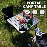 Opliy Portable Folding Camping Table for 2-4 Persons Aluminum Collapsible Table Lightweight with Carry Bag for Camping, Hiking, Picnics, BBQ, Beach Trips & Tailgating