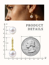 LOIPURI Genuine Freshwater Pearl Drop Earrings for Women 14K Gold Plated
