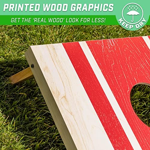 GoSports Portable Cornhole Sets, 8 Styles – Choose 4 x 2 ft or 3 x 2 ft - Boards Include 8 Bean Bags, Travel Case, and Game Rules