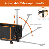 Collapsible Foldable Wagon Cart Heavy Duty, 3-in-1 Utility Dolly Wagons Carts with Wheels, Portable Folding Hand Truck with Removable Bag for Groceries, Laundry, Sports, Office