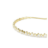 Swarovski Matrix Tennis bracelet, Round cut, White, Gold-tone plated