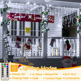 Ollny Icicle Lights for Outside 504LED 41FT, Cool White Christmas Light with Remote 8Modes Timers Waterproof, Plug in Connectable Hanging Lights for Outdoor Indoor House Roof Holiday