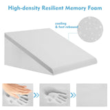 OAISZ Wedge Pillow for Sleep Apnea, 12 Inch Bed Wedge Pillow for Headboard, Headboard Triangle Pillow Wedge for Acid Reflux, After Surgery, Snoring, Cooling Memory Foam Top, Removable Cover