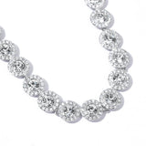 ZOEY Angelic Tennis Bracelet - 18K White Gold Plated 7.3-8.3in, 8mm (1/3 inch) Wide with Detachable Extender, Adjustable Women's Jewelry