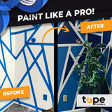 Made in USA Blue Painter’s Tape - 3 inch x 60 yds. (16 Pack) Thick & Wide Masking Tape for Safe Wall Painting, Building, Remodeling, Labeling, Edge Finishing