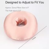 Heal n Hope Silky Satin Piercing Pillow Ear Pillows Donut with Hole for Ear Pain CNH Piercing Pain Relief Sleeping Pressure Sore Side Sleepers Smooth Cooling Ear Guard Protector, Coral