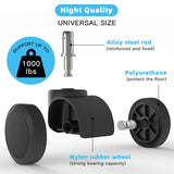 Office Chair Caster Wheels Replacement(Set of 5) for Hardwood Floors and Carpet- Heavy Duty Caster Support up to 1000bls, Office Chair Wheels,2 inch,Universal Size (Black)