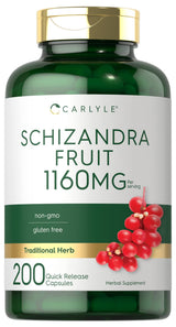 Carlyle Schisandra Supplement 1160 mg | 200 Capsules | for Women and Men | Berry Fruit Extract | Non-GMO and Gluten Free