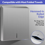 Stardrix Paper Towel Dispenser Wall Mount, Brushed Stainless Steel Commercial Paper Towel Holder with Lock, Large Capacity 400 C Fold/525 Multifold Towels