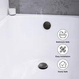 Oil Rubbed Bronze Bathtub Drain Tip-Toe Tub Trim Set with Two-Hole Overflow Faceplate Bathroom Tub Drains Replacement Conversion Kit