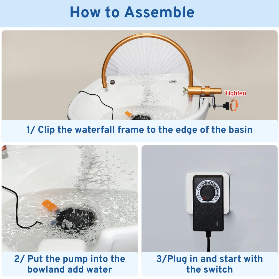 Head Spa Waterfall for Shampoo Bowl,Portable Salon & Spa Equipment,Water Circulation Tools for Hair Salon Equipment,at Home Head Spa