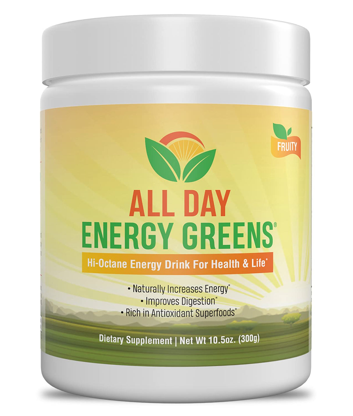 IVL - All Day Energy Greens - Supplement Powder Mix Drink, Greens Powder Superfood - Super Greens Blend for Optimal Nutrition,Energy & Digestion,Superfood Boost(Fruity Flavor)