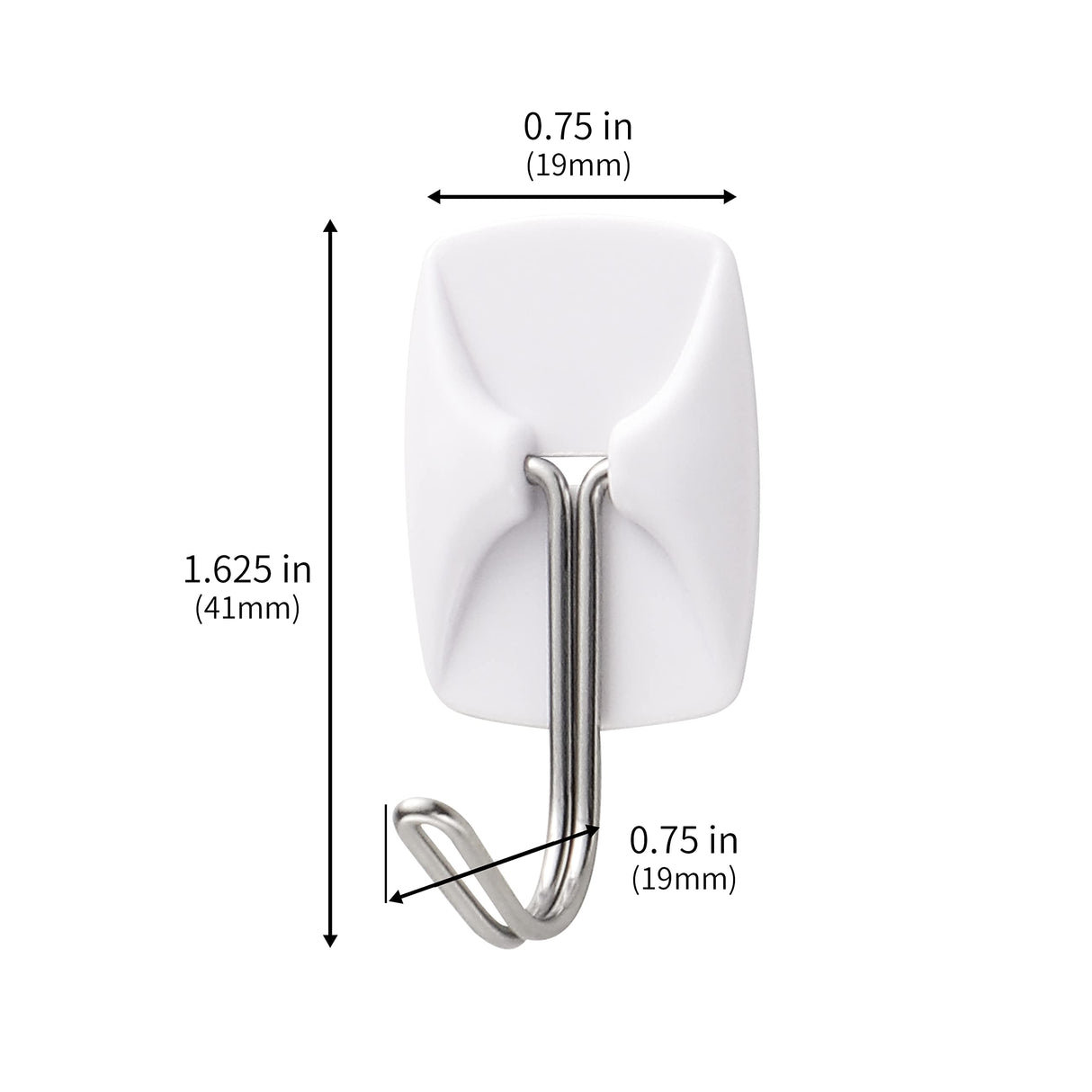 MOVELYST 32 Small Hooks+40 Removable Strips, White Wire Hanger Hooks, Heavy Duty with Adhesive Strips, Damage-Free Utility Hooks, No Tools Wall Hook for Hanging, Value Pack
