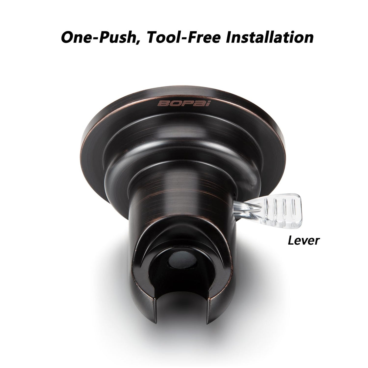 BOPai Suction Cup Shower Head Holder for Handheld Shower – No Drill, for Smooth Surfaces Only, Vertical Mount Only, Oil Rubbed Bronze