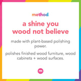 Method Wood Polish, Almond, For Wood Surfaces, Furniture and Cabinets, 14 Ounces (Pack of 6)