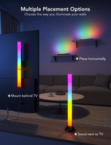 Govee RGBIC Light Bars, 15 Inches WiFi TV Backlight Suitable for 45-70 inch TVs, Smart Light Bars with Multiple Placement Options, Work with Alexa and Google Assistant, Black