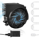 12V 1.2A Replacement Air Blower Fan for 5-12FT Halloween Christmas Inflatables with 1.5A Adapter 5 LED Light Fans Outdoor Blow Up Motor Replacement Fan Blower Parts for Inflatables Yard Decorations