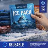 RIDGECOOL 4 Pack Large Reusable Ice Packs for Coolers, Long Lasting Freezer Packs for Cooler Bags and Insulated Totes, Leakproof, BPA-Free, Food Safe