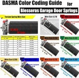 Garage Door Torsion Springs with Non-Slip Winding Bars, Oil-Free Electrophoretic Coated Coil 2-Inch Diameter Spring Set, 1 Pair, 207 X 2'' X 22''