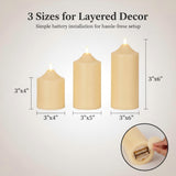 ANGELLOONG Battery Operated Candles with Timer, LED Flameless Candles Flickering with Remote, Fake Electric Pillar Candles for Holiday Party Wedding Home Decor, Dotted