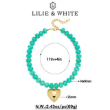 LILIE&WHITE Gold Plated Aqua Beaded Necklace for Women