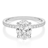 EAMTI 3CT Engagement Rings for Women Oval Cut Cubic Zirconia CZ Promise Rings for Her Wedding Bands Travel Silver Ring White Gold Plated Size 7