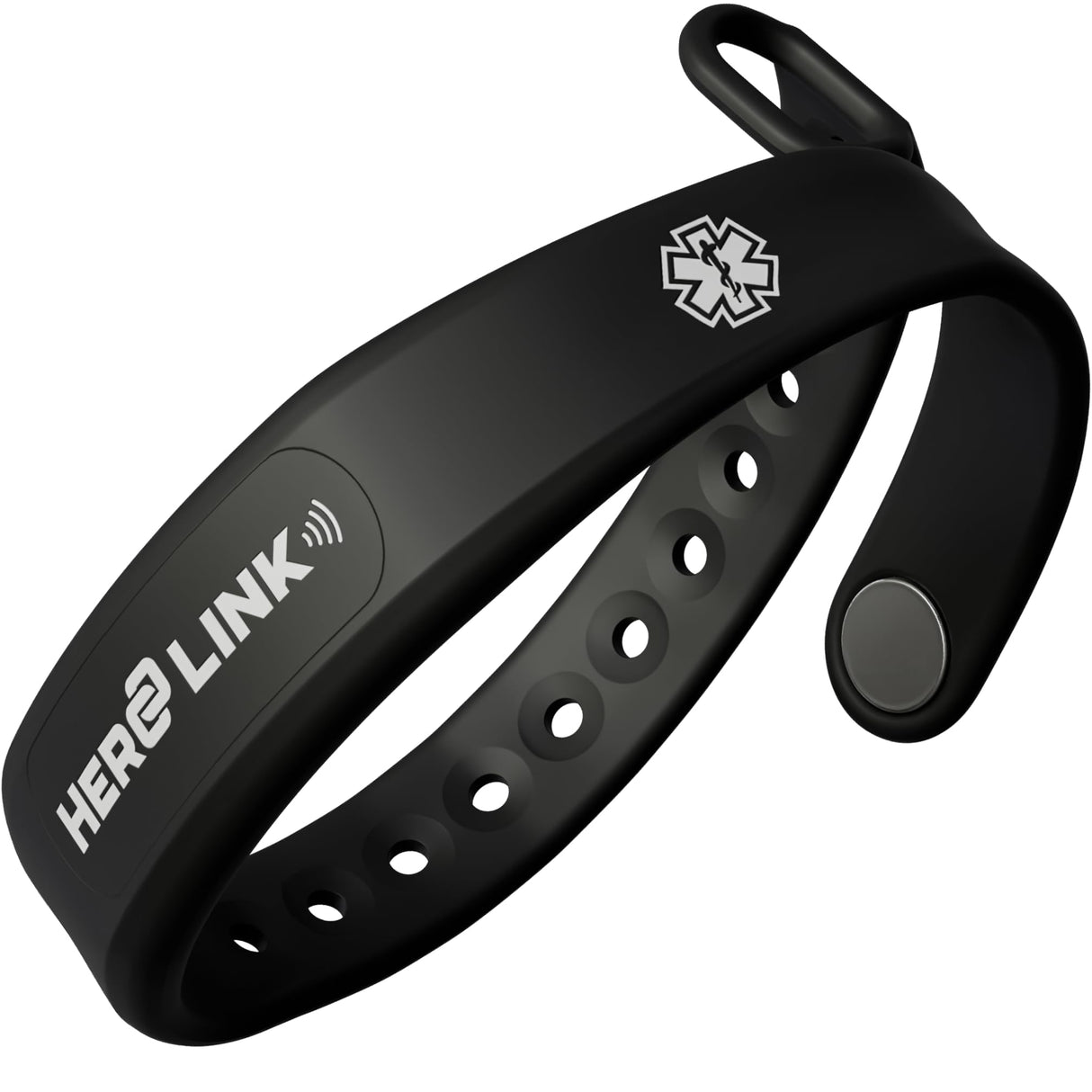 Medical ID Bracelet | Waterproof NFC Silicone Band | Original Black