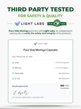 PURA VIDA MORINGA Organic Moringa Leaf Powder, Premium 100% Leaf Powder Single Origin - USDA Organic Moringa Oleifera, Perfect for Smoothies & Recipes, 8 oz