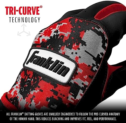Franklin Sports MLB Youth Batting Gloves - Digitek Camo Baseball + Softball - Premium Leather - Many Sizes + Colors - Youth