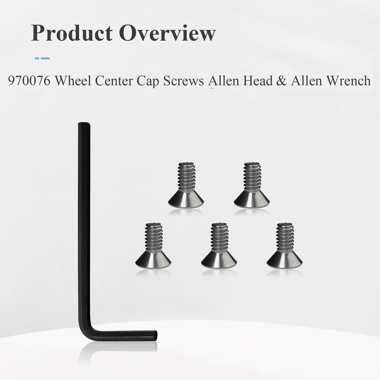 Ctuoptuo 𝟐𝟎 𝐏𝐜𝐬 of 970076 Wheel Center Cap Screws Allen Head & Allen Wrench, Fit for American Racing Torq Thrust Wheels