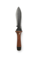 Hori Hori Garden Knife, Traditional Japanese Weeding Tool with ergonomic wooden handle. Large 7'inch blade with case. (Standard blade)