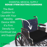 Essential Medical Supply Rehab 1 Foam Cushion - Extra Thick Seat Cushion for Office Chair, Wheelchair, and Car - Provides Additional Support and Pain Relief for Seniors - 18" x 16" x 3"