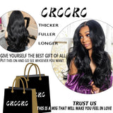 CRCCRC 30 Inch 13x6 Lace Front Wigs Human Hair 200% Density Body Wave HD Lace Front Wigs Human Hair Pre Plucked Natural Color Glueless Wig 100% Virgin Lace Front Wigs for Women