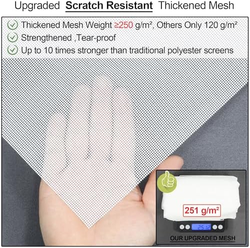 Upgraded Screen Door Thicker 250g/m² Fiberglass Mesh,36 Longer Magnets,Mesh Magnetic Closure for Single Door,Retractable Magnetic Door Screen,Fit Doors to 34 x 82 Inch White