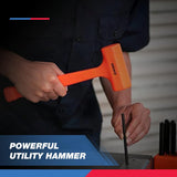 NEIKO 02849A 4 Lb Dead Blow Hammer, Neon Orange | Unibody Molded | Checkered Grip | Spark and Rebound Resistant