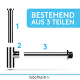 Bächlein Design Siphon Universal für Waschbecken & Waschtisch - Abflussgarnitur passgenau - Geruchsverschluss mit Reinigungsöffnung + Einbauanleitung - Designsiphon Ablaufgarnitur Röhrensiphon…