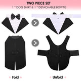 AOFITEE Dog Tuxedo Formal Dog Suit and Bandana Set, Gentle Dogs Wedding Party Suit Bow Tie Shirt, Tuxedo for Small Dogs Costume Outfit with Detachable Bowtie Collar for Christmas Halloween Dress Up