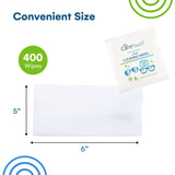 Care Touch Lens Wipes for Eyeglasses- 400 Count Individually Wrapped Pre- Moistened Wipes, 5 x 6 Inch- Camera Lens, Sunglasses and Glasses Cleaner,- Gentle and Portable for Cleaning of Optical Devices