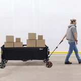 Portal 51.2" Long Wagon Carts Foldable with Brakes,Heavy Duty Utility Cart