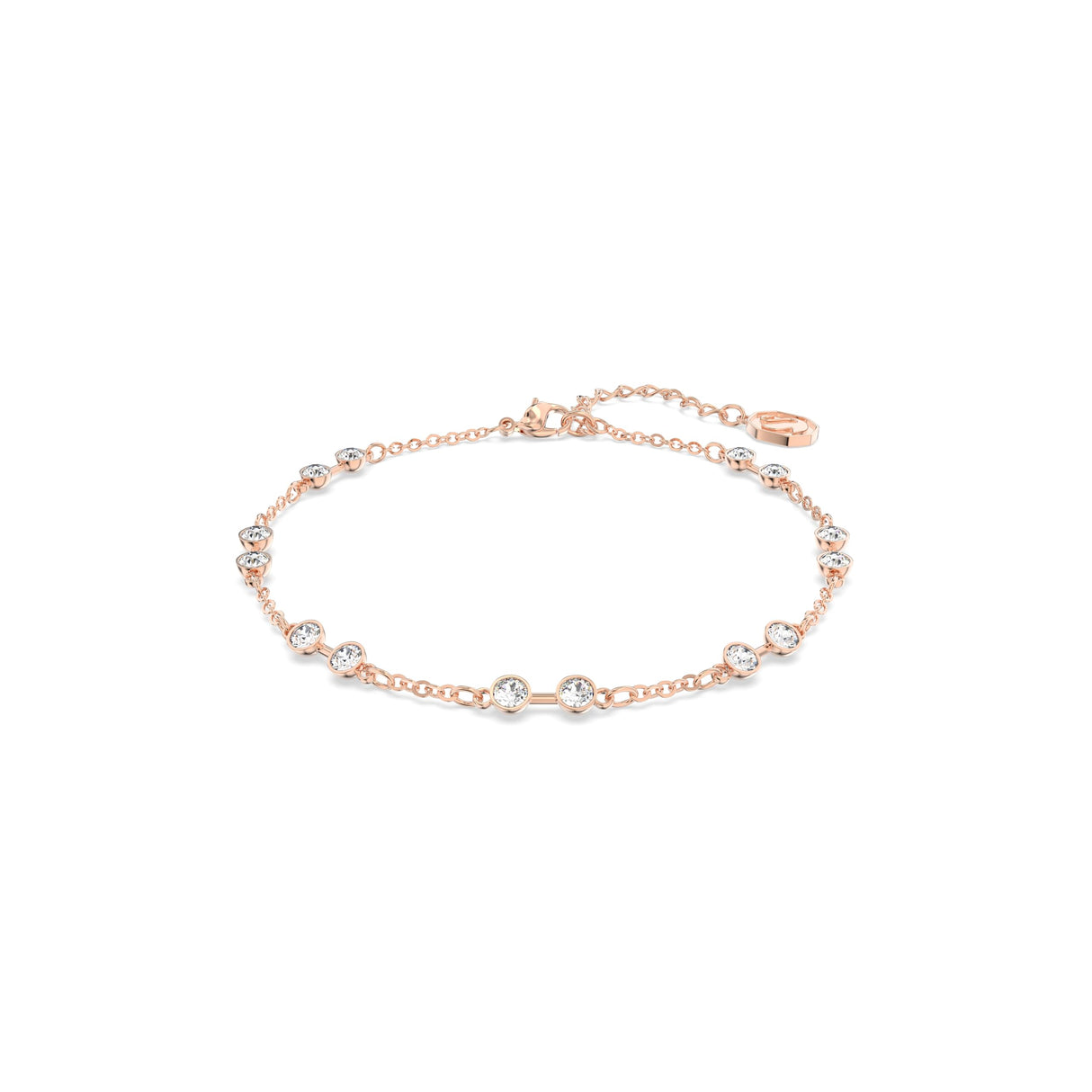 Swarovski Remix Collection strand, Round cut, clear, Rose gold-tone finish