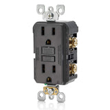 Leviton GFCI Outlet, 15 Amp, Self Test, Non Tamper-Resistant with LED Indicator Light, Protection from Electric Shock and Electrocution, GFNT1-E, Black