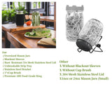 Lulonpon Sprouting Kit, 2 Sprouting Jar Kits, Wide Mouth Quart Mason Jars with Stainless Steel Screen Sprout Lids,1000ml, Stand and Canning Brush,Seed Sprouter Set for Growing Broccoli, Alfalfa